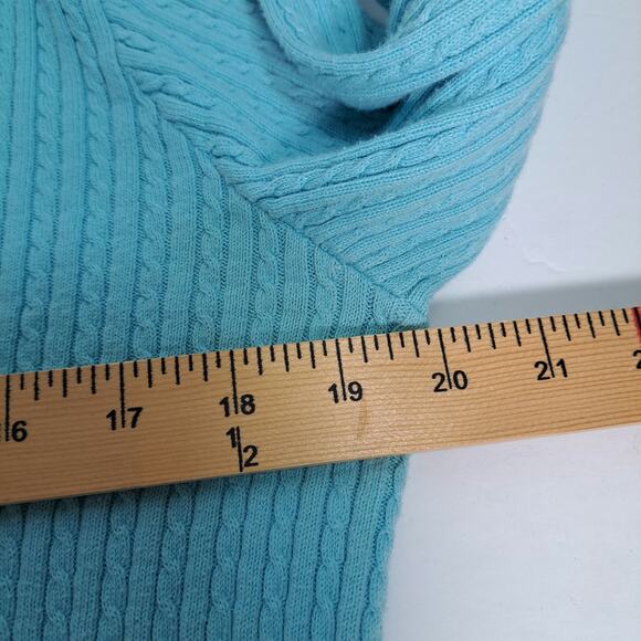 Vintage Lauren Ralph Lauren Sweater Women's Size XL Blue V-Neck 100% Cotton - Picture 5 of 7